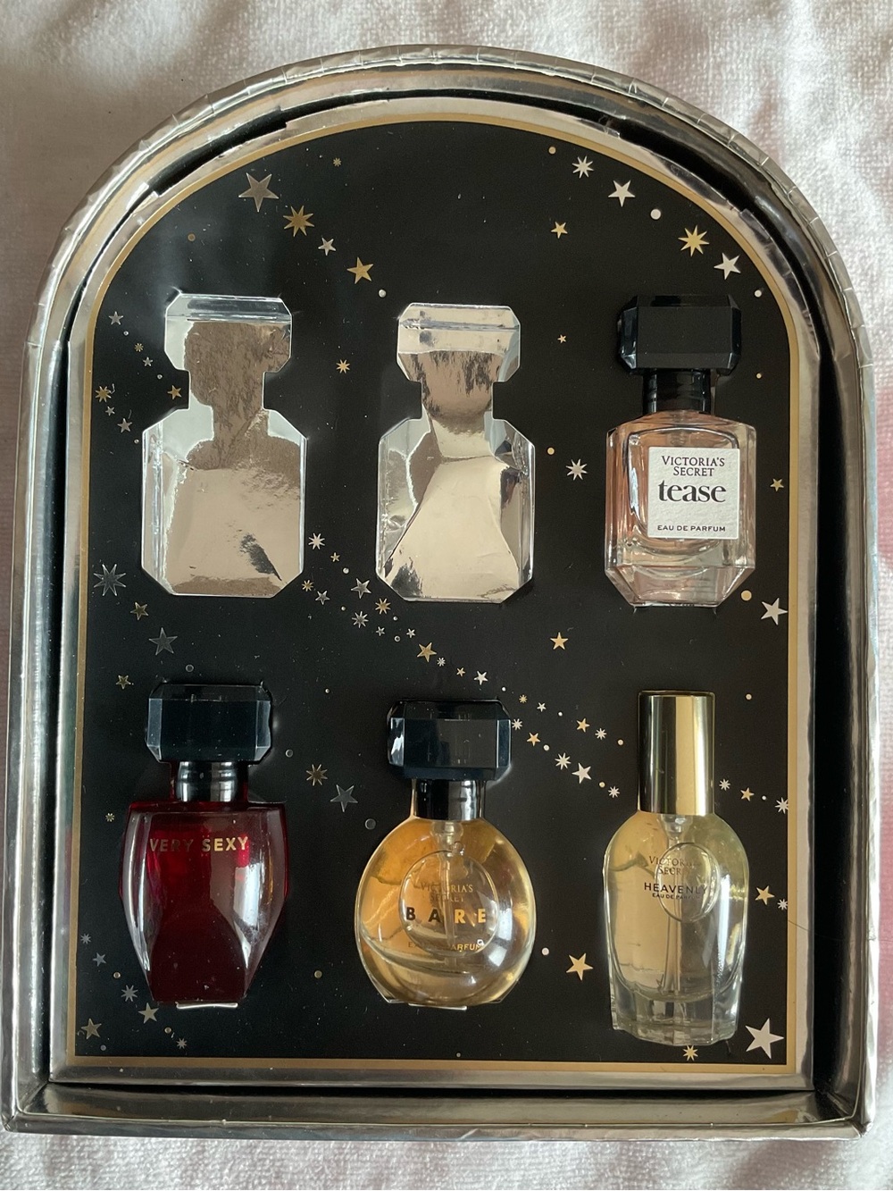 Victoria's Secret Mini Fragrance Set - Black, Gold and Red Bottles